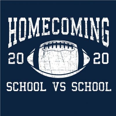 Distressed & Rugged Graphic & Text Football Customizable Homecoming T-Shirt