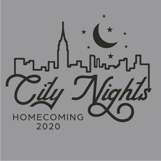 City Nights Theme Skyline, Moon, and Stars Customizable Homecoming T-Shirt